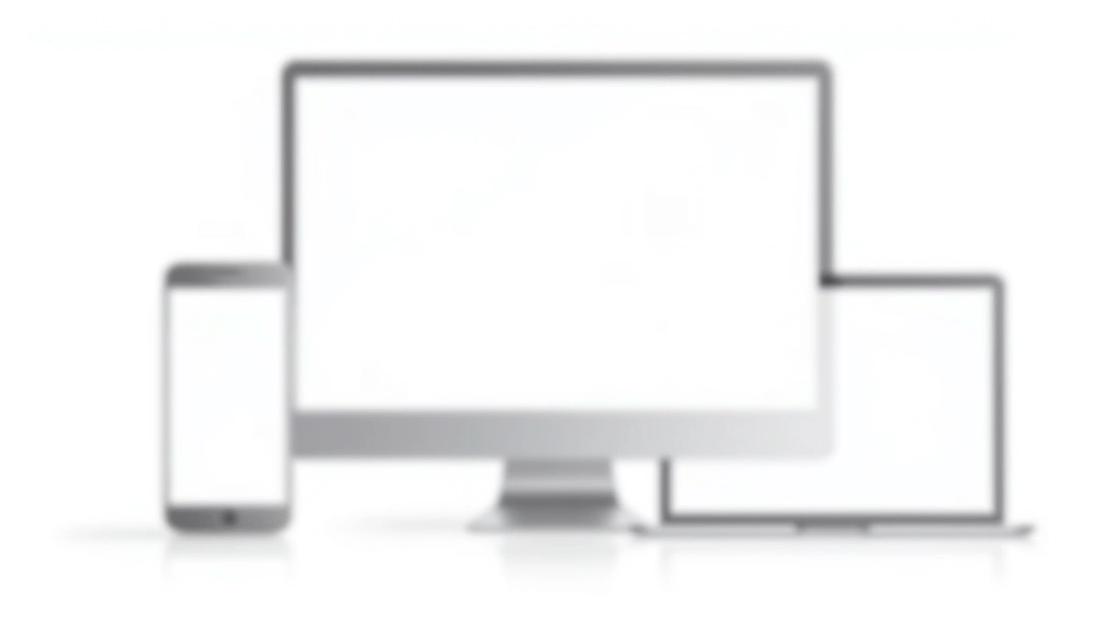 Responsive design mockup met SVG iconen perfect scherp op mobiel telefoon, tablet en desktop scherm